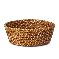 Martha Stewart Seawell Ratttan Bread Basket Round (Natural)