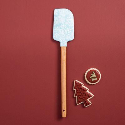 KSP Christmas Cook 'Snowflake' Silicone Spatula with Wood Handle