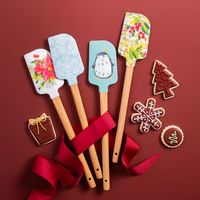 KSP Christmas Cook 'Snowflake' Silicone Spatula with Wood Handle