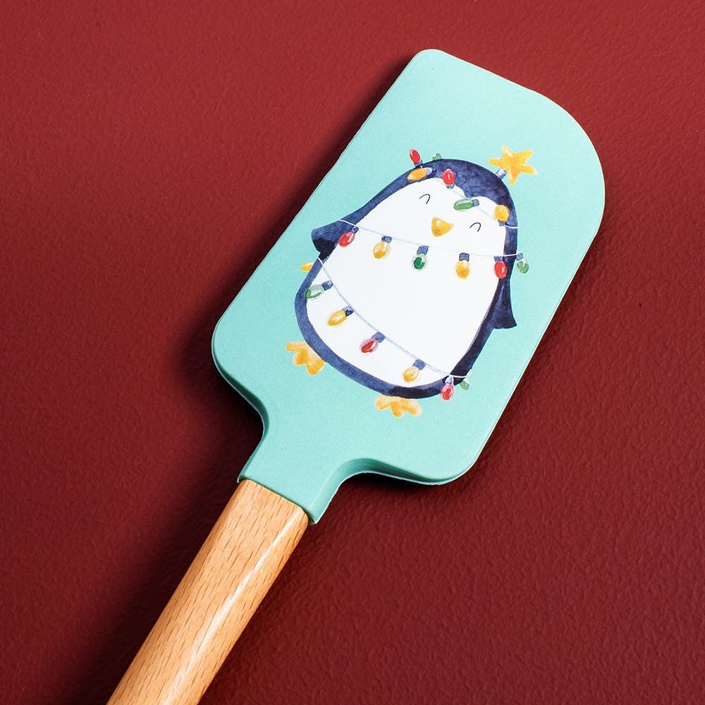 KSP Christmas Cook 'Penguin' Silicone Spatula with Wood Handle