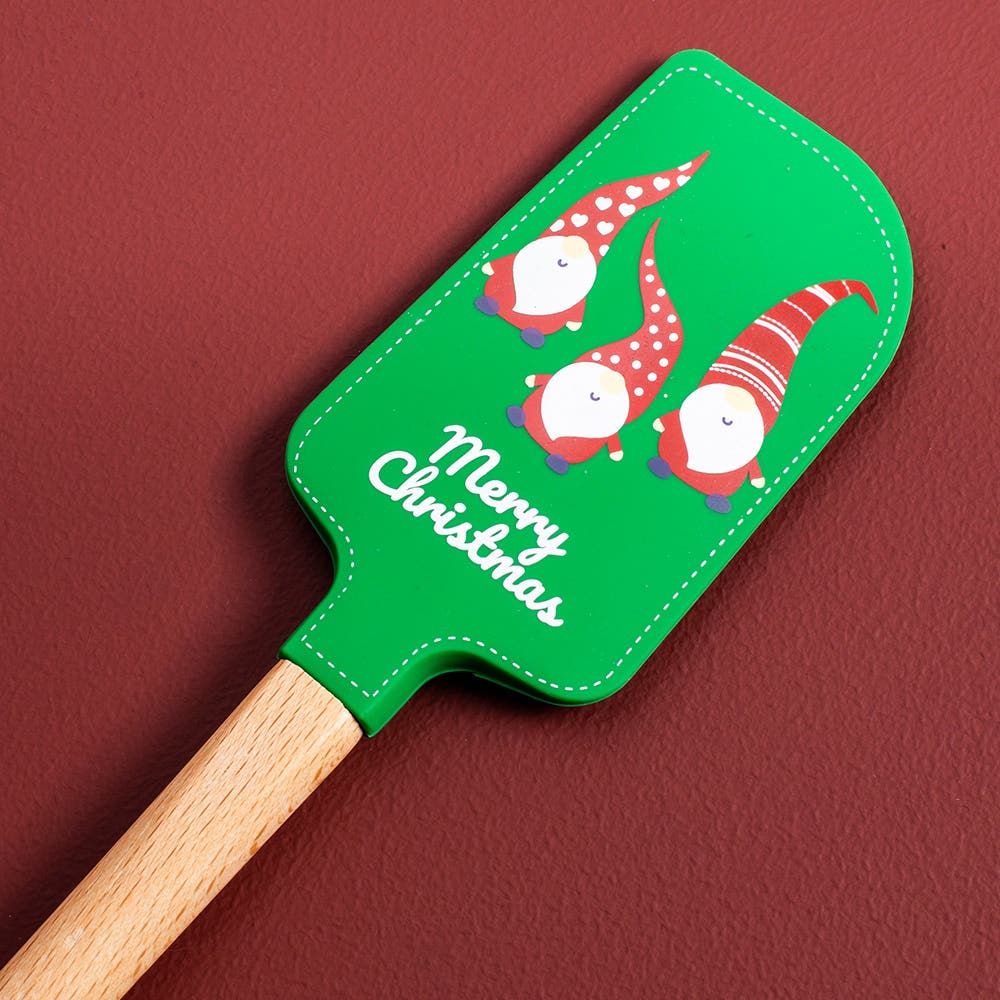 KSP Christmas Cook 'Gnome' Silicone Spatula with Wood Handle