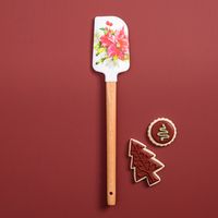 KSP Christmas Cook 'Poinsettia' Silicone Spatula with Wood Handle