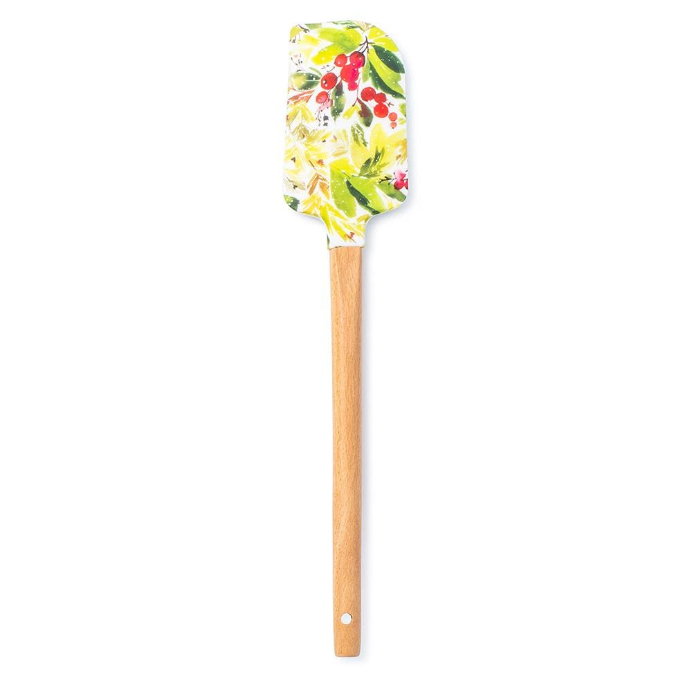 KSP Christmas Cook 'Holly' Silicone Spatula with Wood Handle