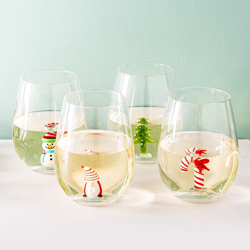 KSP Christmas Buddies 'Xmas Tree' Stemless Wine Glass