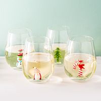 KSP Christmas Buddies 'Xmas Tree' Stemless Wine Glass