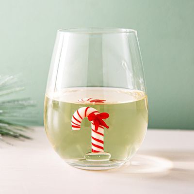 KSP Christmas Buddies 'Candy Cane' Stemless Wine Glass