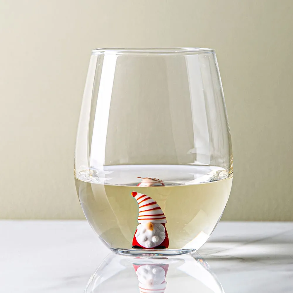 KSP Christmas Buddies 'Gnome' Stemless Wine Glass