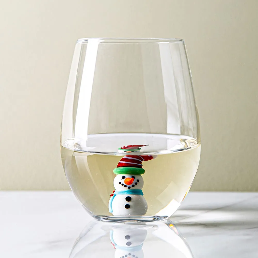 KSP Christmas Buddies 'Snowman' Stemless Wine Glass