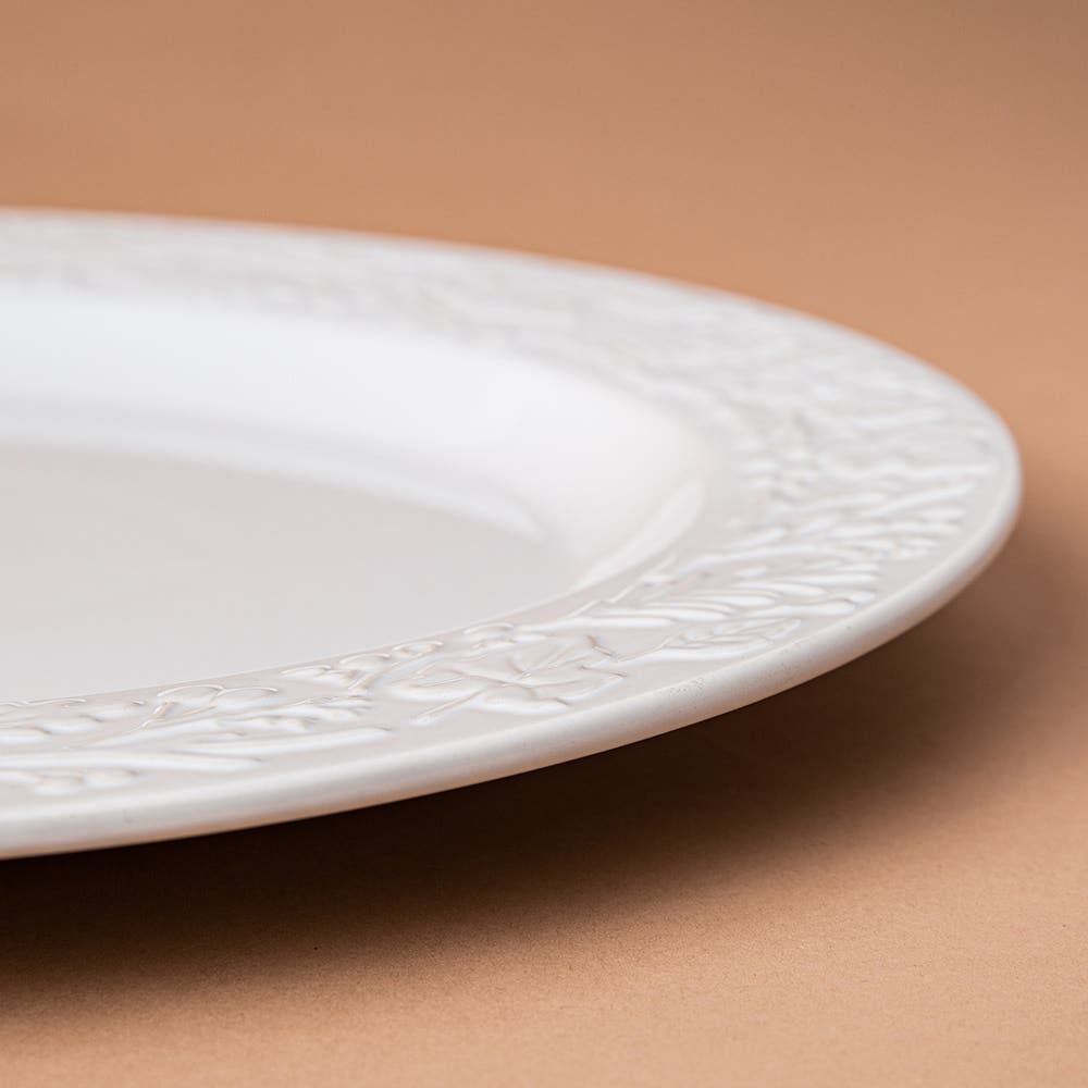 KSP Tuscana Embossed Serving Platter (White)