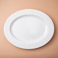 KSP Tuscana Embossed Serving Platter (White)