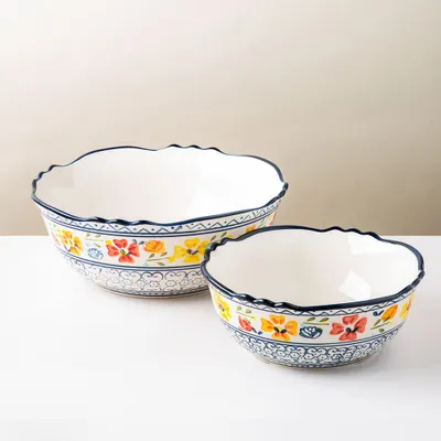 Gibson Elite Luxembourg Collection Stoneware Serving Bowl - Set of 2