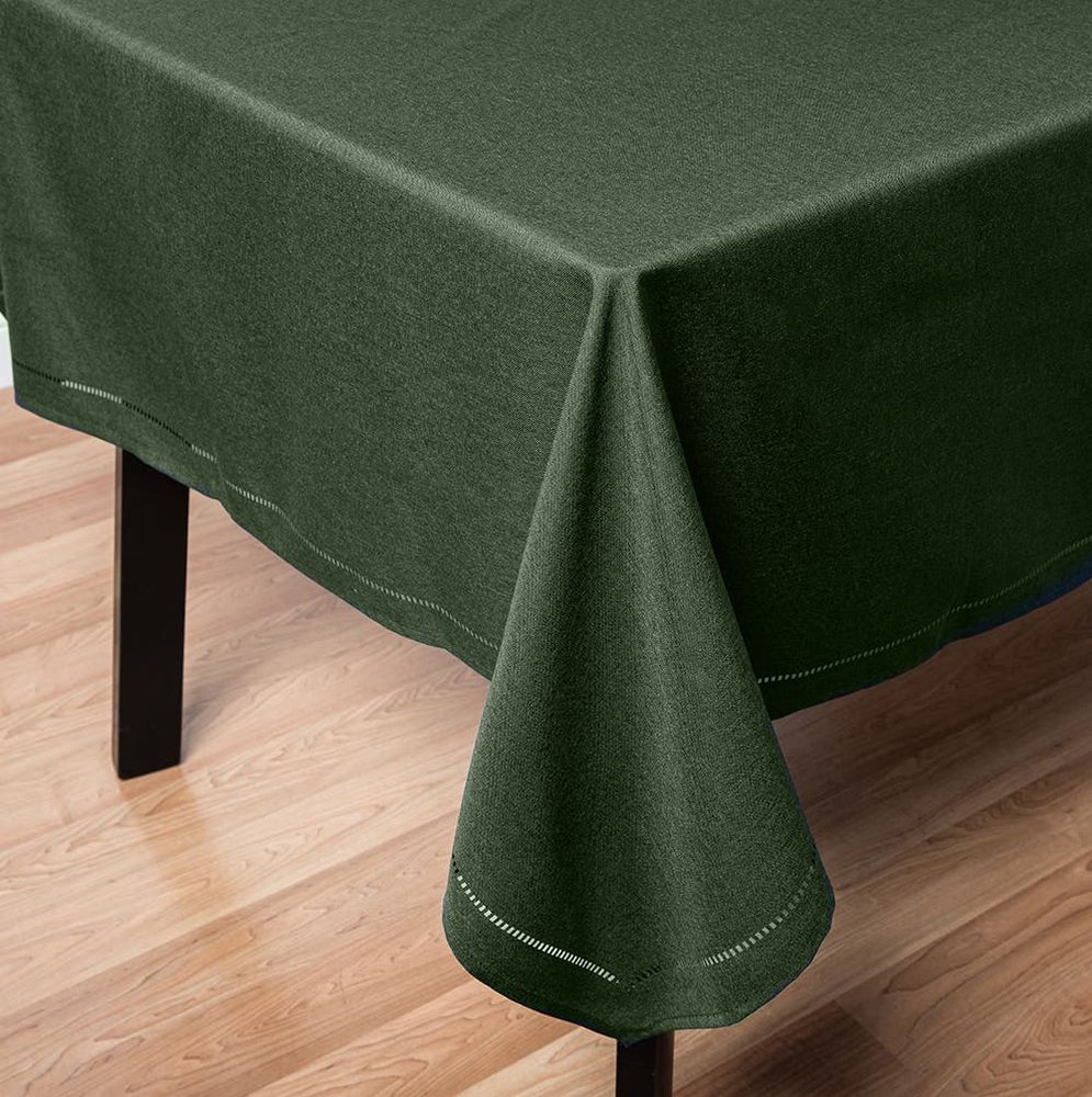 Harman Hemstitch Polyester Tablecloth 60"x120" (Forest Green)