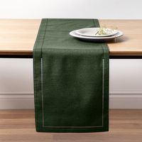 Harman Hemstitch Polyester Runner (Forest Green)