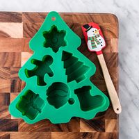 KSP Christmas Cook Silicone Cake Mould with Spatula - Set of 2