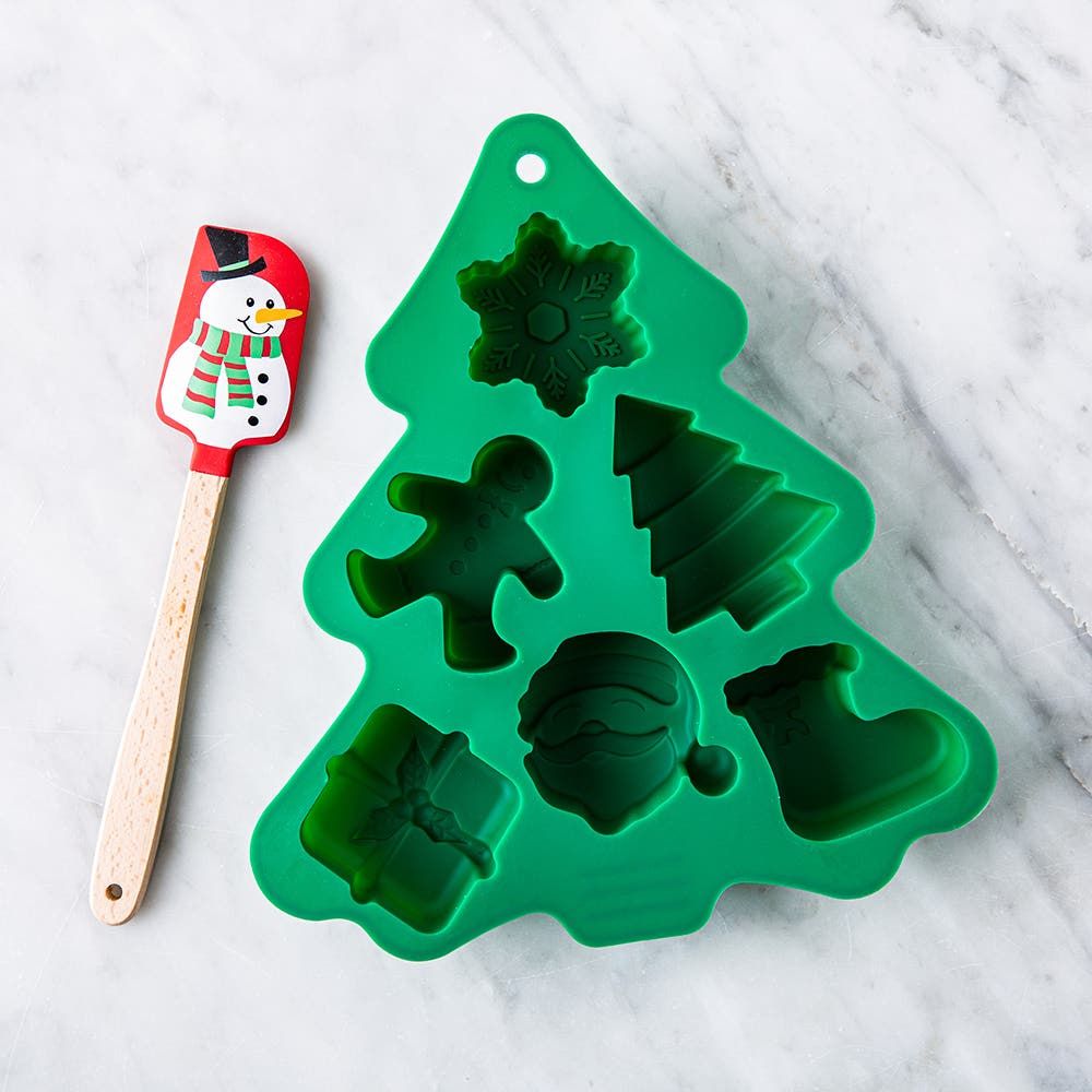 KSP Christmas Cook Silicone Cake Mould with Spatula - Set of 2