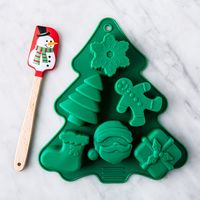 KSP Christmas Cook Silicone Cake Mould with Spatula - Set of 2