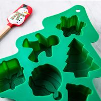 KSP Christmas Cook Silicone Cake Mould with Spatula - Set of 2