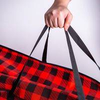 KSP Xmas Soft Storage 'Buffalo Check' Fabric Xmas Tree Bag (Black/Red)