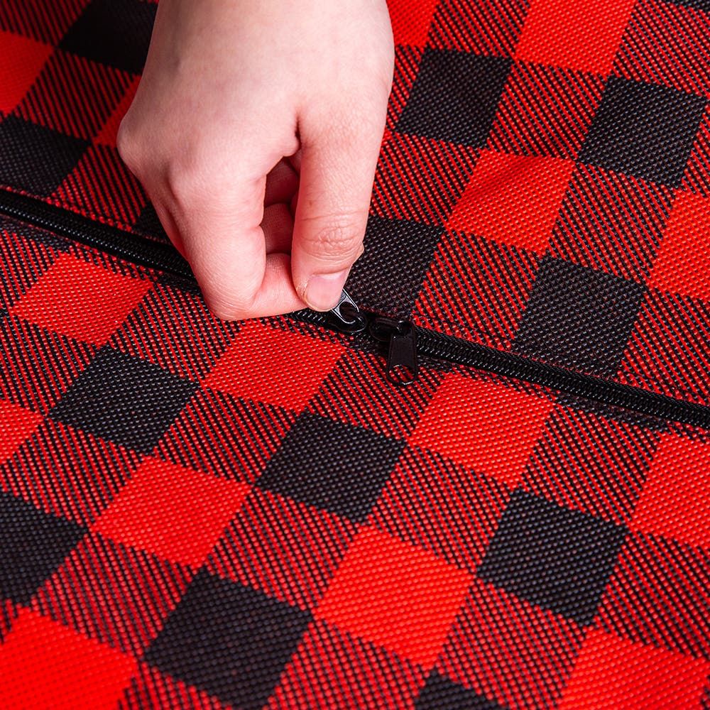 KSP Xmas Soft Storage 'Buffalo Check' Fabric Xmas Tree Bag (Black/Red)