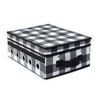 KSP Xmas Soft Storage 'Farmhouse' Ribbon Box (White/Black)