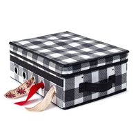 KSP Xmas Soft Storage 'Farmhouse' Ribbon Box (White/Black)