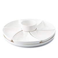 KSP Floria Porcelain Dishes with  Tray - Set of 8 (White)