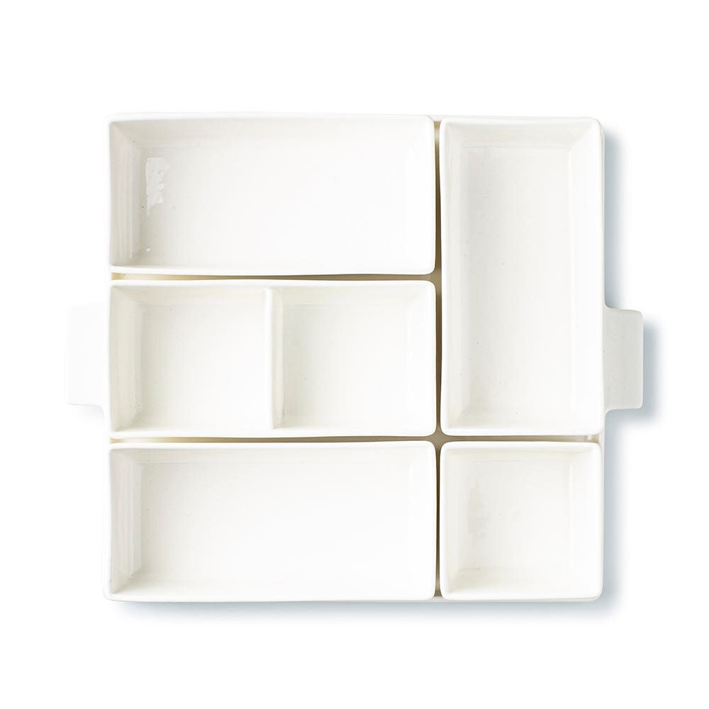 KSP Modular 'Square' Porcelain Entertainment Pack - Set of 6 (White)