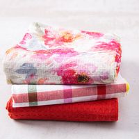 Harman Combo 'Peony Floral' Cotton Kitchen Towel - Set of 3 (Pink)