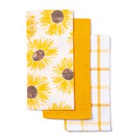 Harman Combo 'Sunflower' Cotton Kitchen Towel - Set of 3 (Yellow)