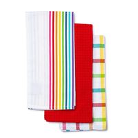 Harman Combo 'Rainbow' Cotton Kitchen Towel - Set of 3 (Multi Colour)