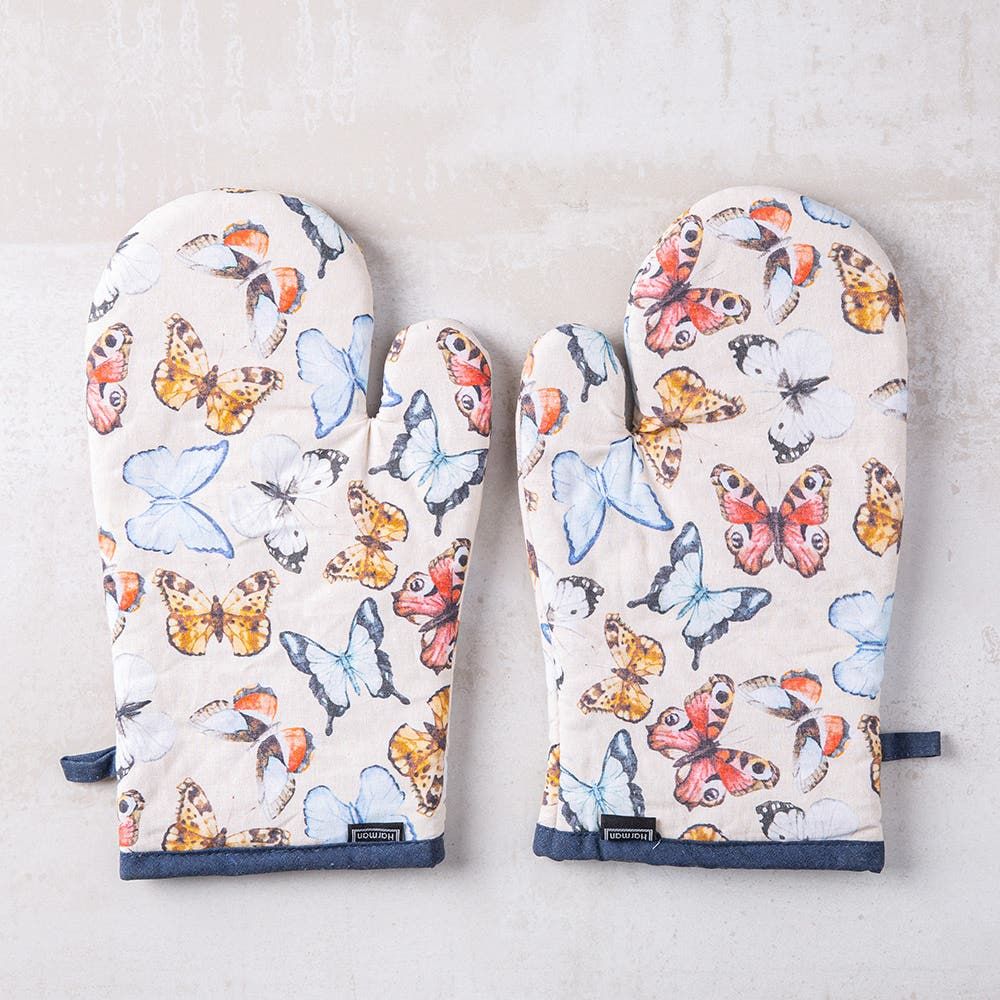 Harman Gourmet 'Butterfly' Cotton Oven Mitt - Set of 2 (Multi Colour)