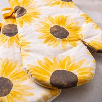 Harman Gourmet 'Sunflower' Cotton Oven Mitt - Set of 2 (Multi Colour)