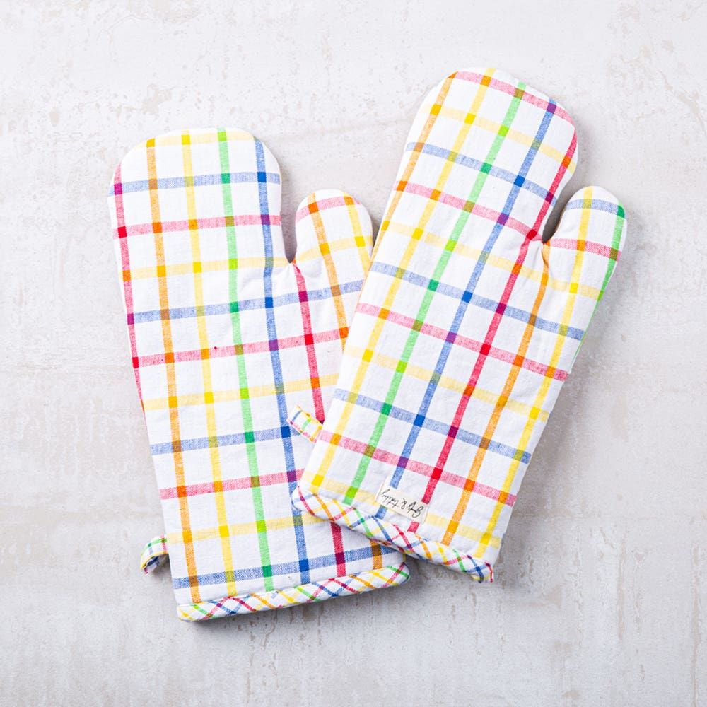 Harman Gourmet 'Catalina Check' Cotton Oven Mitt S/2 (Multi Colour)