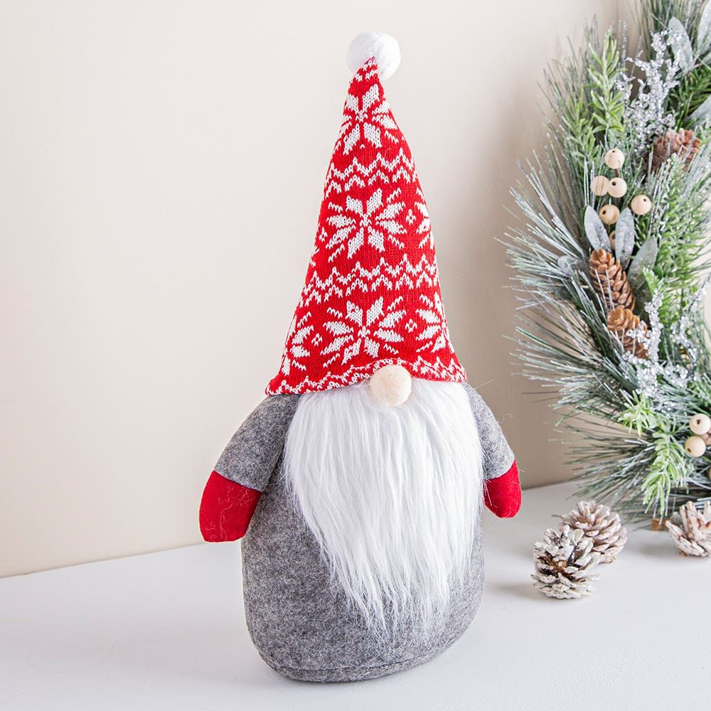 KSP Gnome 'Nordic' Fabric Figurine 16"(Grey)