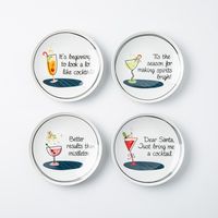 KSP Christmas Cheer 'Glee' Porcelain Cocktail Plate - Set of 4