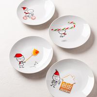 KSP Christmas Cheer 'Simon' Porcelain Cocktail Plate - Set of 4