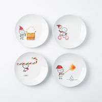 KSP Christmas Cheer 'Simon' Porcelain Cocktail Plate - Set of 4