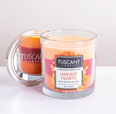 Empire Tuscany 3-Wick 'Harvest Hearth' Glass Jar Candle