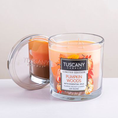 Empire Tuscany 3-Wick 'Pumpkin Woods' Glass Jar Candle