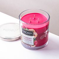 Empire Tuscany 3-Wick 'Raspberry Marzipan' Glass Jar Candle