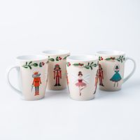 KSP Christmas Decal 'Nutcracker Suite' Porcelain Mug - Set of 4