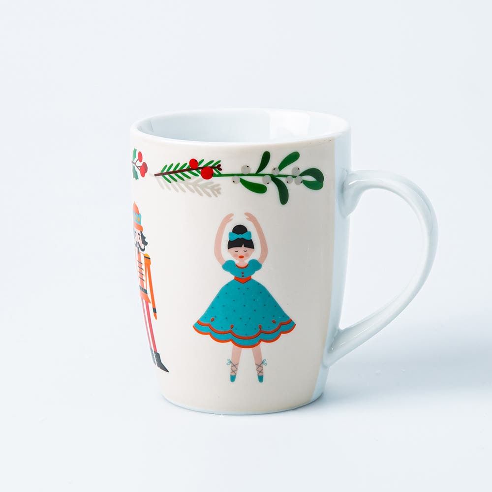 KSP Christmas Decal 'Nutcracker Suite' Porcelain Mug - Set of 4