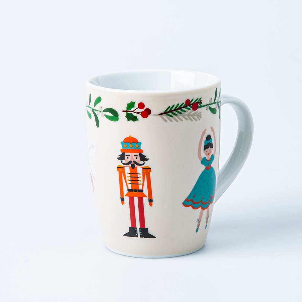 KSP Christmas Decal 'Nutcracker Suite' Porcelain Mug - Set of 4