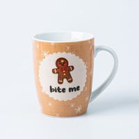 KSP Christmas Decal 'Gingerbread' Porcelain Mug - Set of 4