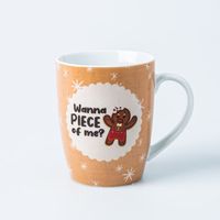 KSP Christmas Decal 'Gingerbread' Porcelain Mug - Set of 4