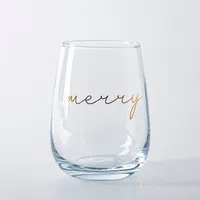 KSP Christmas Cheers 'Peace Joy Love' Stemless Wine Glass - Set of 4