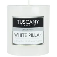 Empire Tuscany Unscented Essentials Short Pillar Candle (White)