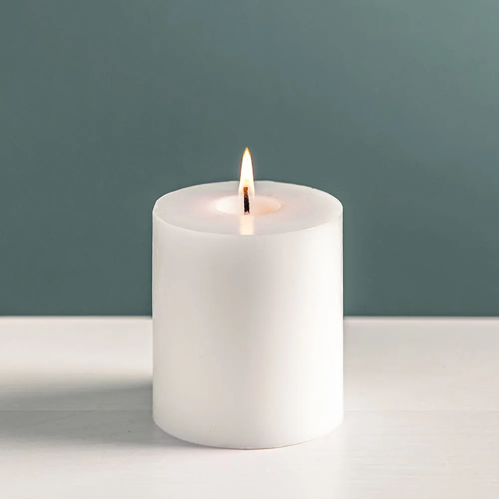 Empire Tuscany Unscented Essentials Short Pillar Candle (White)