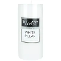 Empire Tuscany Unscented Essentials Tall Pillar Candle (White)