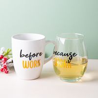 KSP Inspo 'Work' Mug and Glass Gift Set - Set of 2